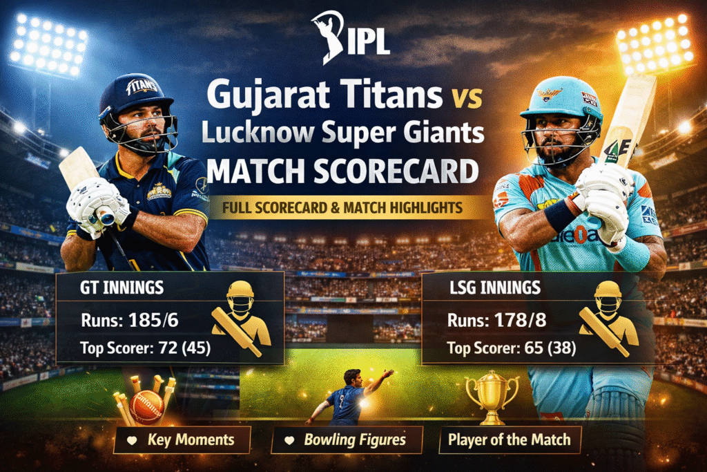 gujarat titans vs lucknow super giants match scorecard