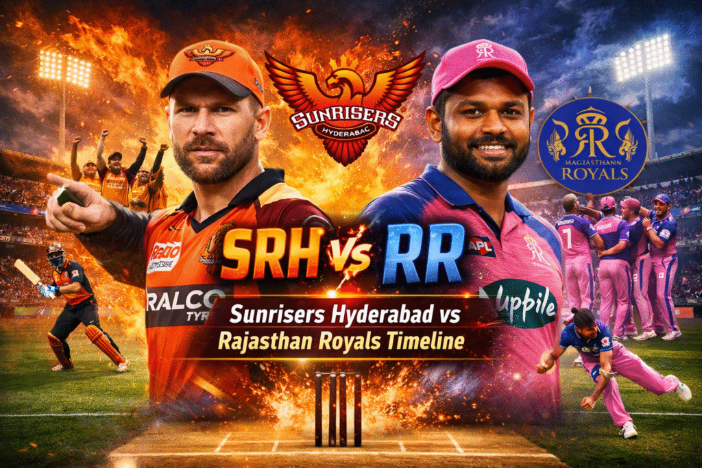 sunrisers hyderabad vs rajasthan royals timeline