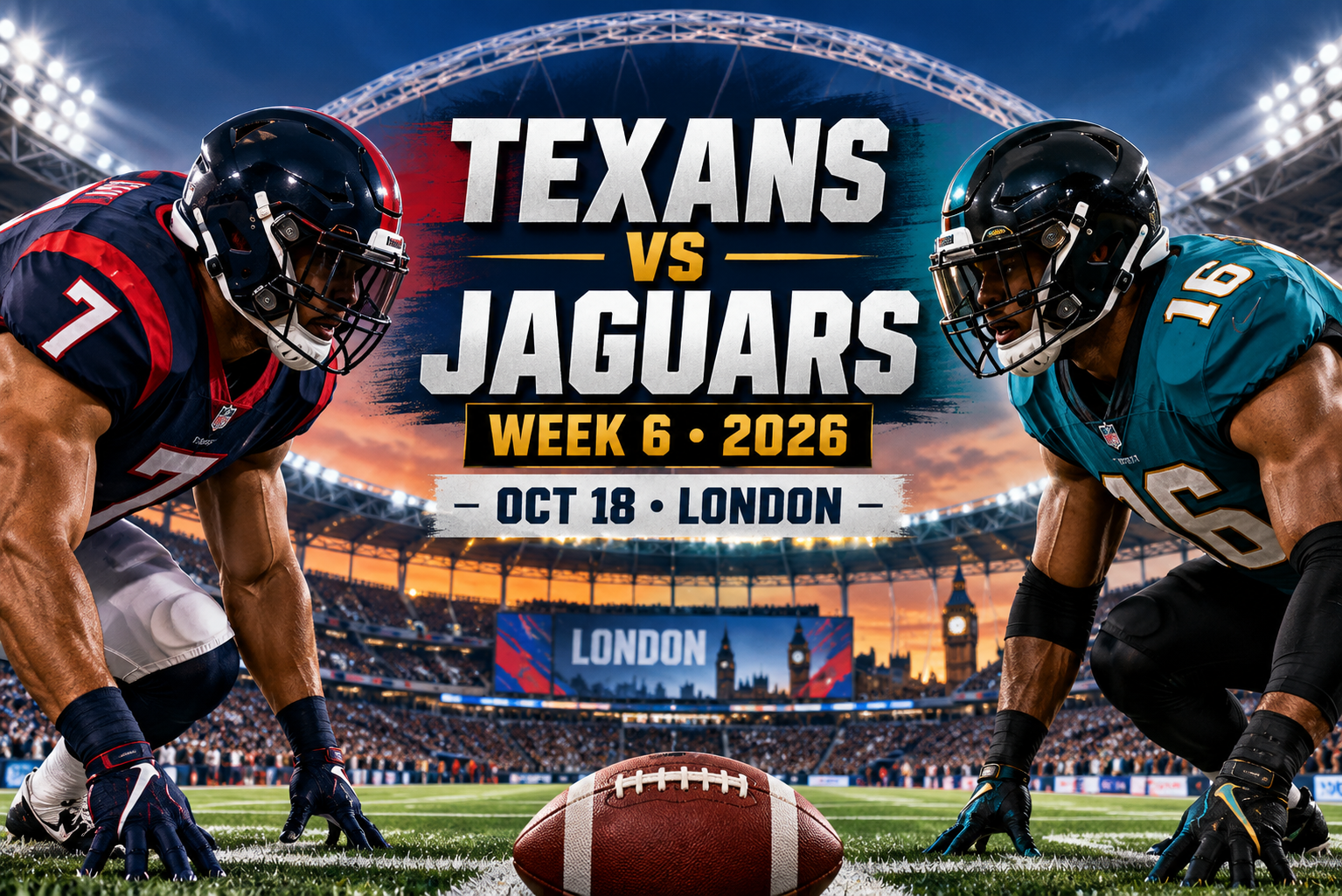 Houston Texans vs Jacksonville Jaguars 2026 Week 6 London NFL game preview